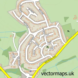 Street map sample of Bettws, Mid Glamorgan