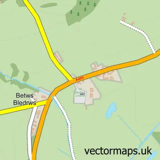 Street map sample of Betws Bledrws, Dyfed
