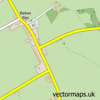 Street map sample of Betws Ifan, Dyfed