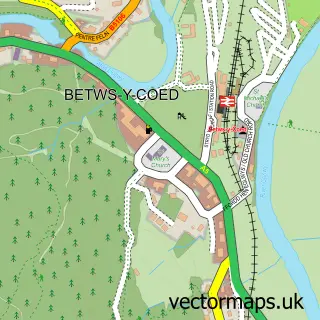 Street map sample of Betws-y-coed, Clwyd