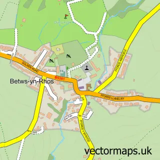 Street map sample of Betws-yn-Rhos, Clwyd