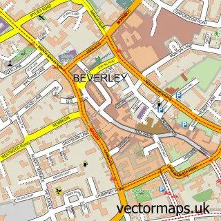 Street map sample of Beverley, East Riding of Yorkshire