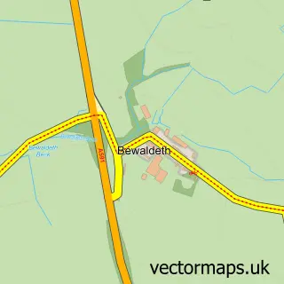 Street map sample of Bewaldeth, Cumbria