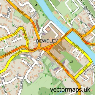 Street map sample of Bewdley, Worcestershire