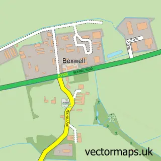 Street map sample of Bexwell, Norfolk
