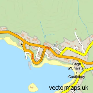Street map sample of Bàgh a' Chaisteil, Western Isles