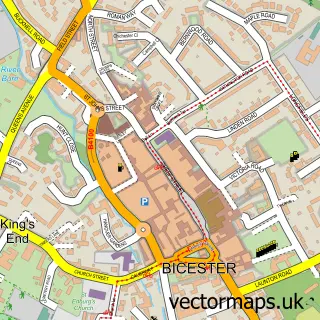 Street map sample of Bicester, Oxfordshire