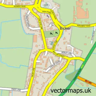 Street map sample of Bicker, Lincolnshire