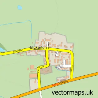 Street map sample of Bickerton, North Yorkshire