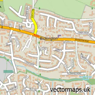 Street map sample of Bickington, Devon