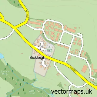 Street map sample of Bickleigh, Devon