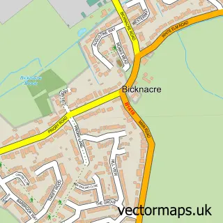 Street map sample of Bicknacre, Essex