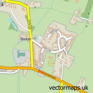 Street map sample of Bicton, Shropshire