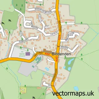 Street map sample of Biddenden, Kent