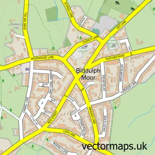 Street map sample of Biddulph Moor, Staffordshire