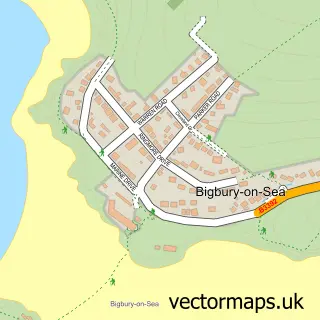 Street map sample of Bigbury-on-Sea, Devon