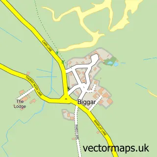 Street map sample of Biggar, Cumbria