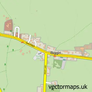 Street map sample of Biggin, Derbyshire