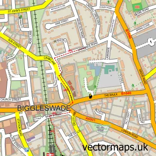 Street map sample of Biggleswade, Bedfordshire