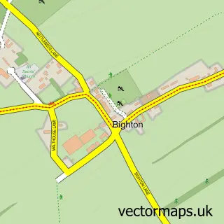 Street map sample of Bighton, Hampshire