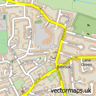 Street map sample of Bilbrook, Staffordshire