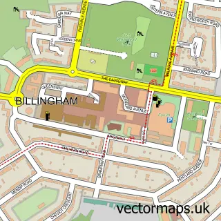 Street map sample of Billingham, Durham