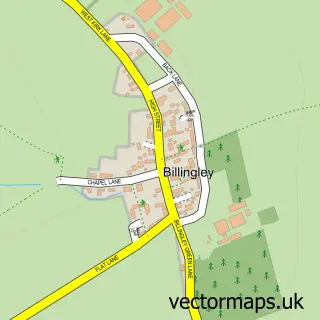 Street map sample of Billingley, South Yorkshire