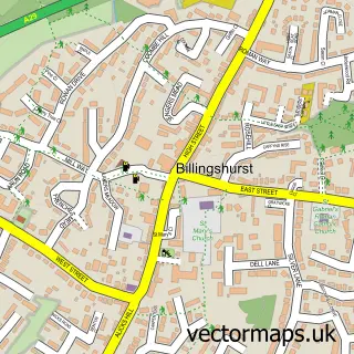 Street map sample of Billingshurst, West Sussex