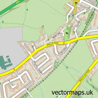 Street map sample of Billington, Lancashire