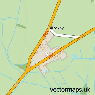 Street map sample of Billockby, Norfolk