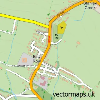 Street map sample of Billy Row, Durham