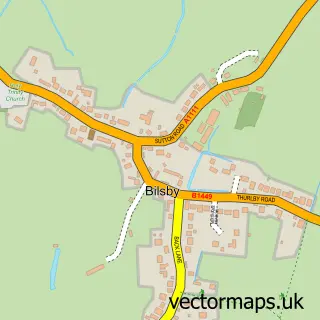 Street map sample of Bilsby, Lincolnshire