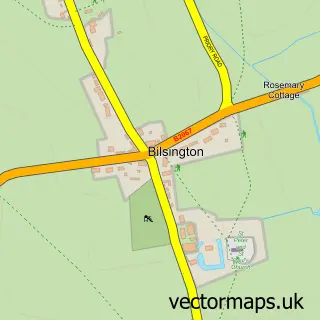 Street map sample of Bilsington, Kent