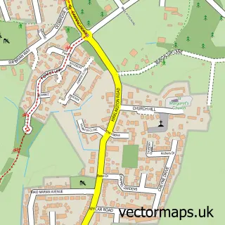 Street map sample of Bilsthorpe, Nottinghamshire