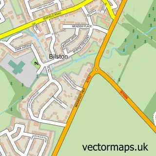 Street map sample of Bilston, Midlothian