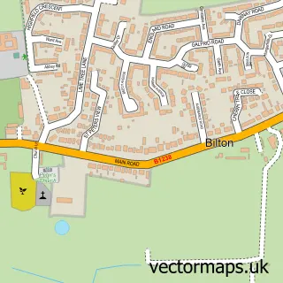 Street map sample of Bilton, East Riding of Yorkshire