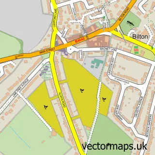 Street map sample of Bilton, Warwickshire
