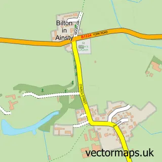 Street map sample of Bilton-in-Ainsty, North Yorkshire