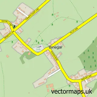 Street map sample of Binegar, Somerset