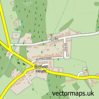 Street map sample of Binfield Heath, Oxfordshire