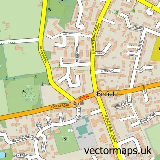 Street map sample of Binfield, Berkshire