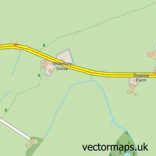 Street map sample of Bings Heath, Shropshire