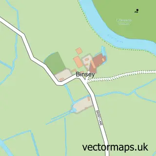 Street map sample of Binsey, Oxfordshire