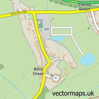 Street map sample of Birch Green, Hertfordshire