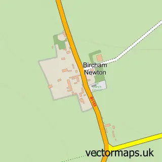 Street map sample of Bircham Newton, Norfolk