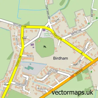 Street map sample of Birdham, West Sussex