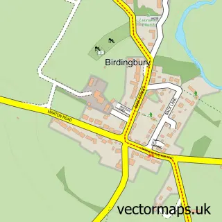 Street map sample of Birdingbury, Warwickshire