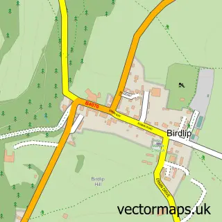 Street map sample of Birdlip, Gloucestershire