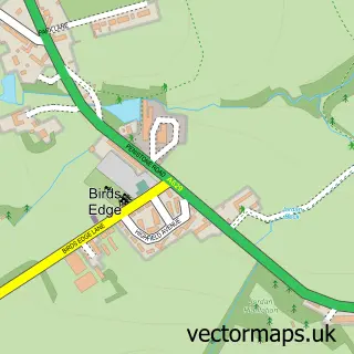 Street map sample of Birds Edge, West Yorkshire