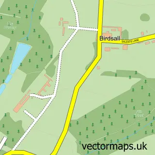 Street map sample of Birdsall, North Yorkshire